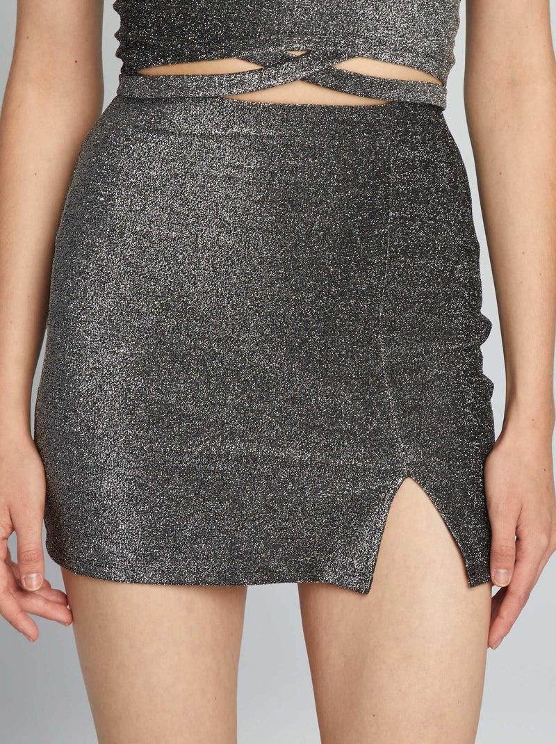 Gonna dritta in maglia soffice GRIGIO - Kiabi