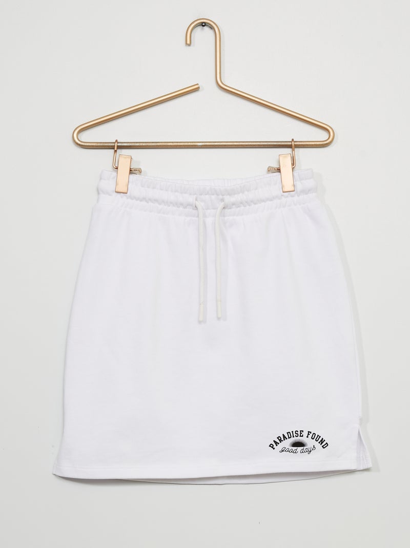 Gonna dritta in maglia stampata BIANCO - Kiabi