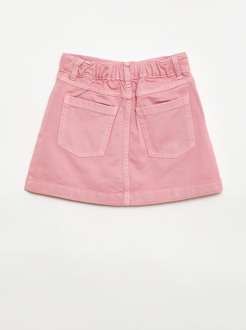 Gonna in denim abbottonata Rosa - Kiabi