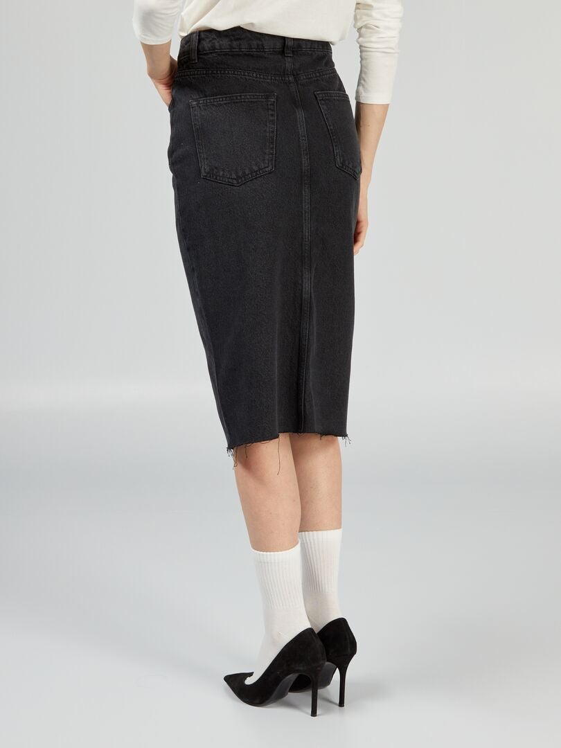 Gonna in denim BLACK_DENI - Kiabi