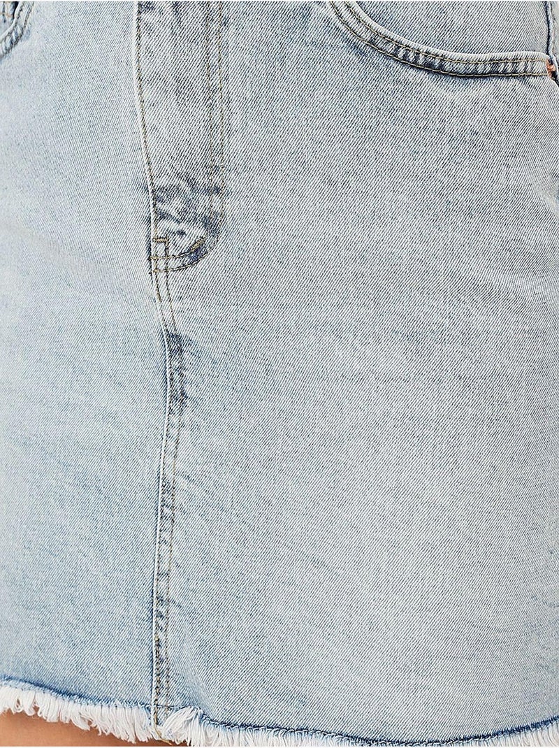 Gonna in denim con frange bdart Blu chiaro - Kiabi