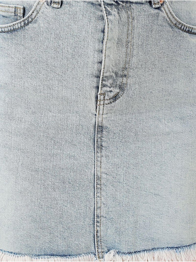 Gonna in denim con frange bdart Blu chiaro - Kiabi