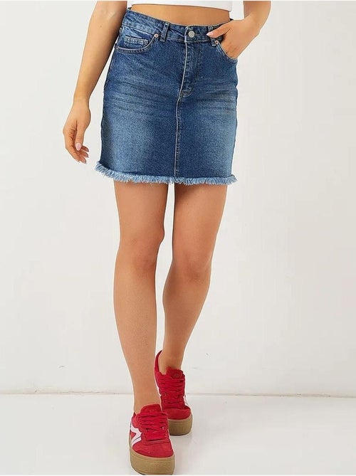 Gonna in denim con frange bdart - Kiabi Gonna in denim con frange bdart - Kiabi