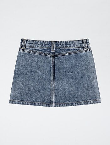Gonna in denim con patch ricamate 'Hello Kitty'