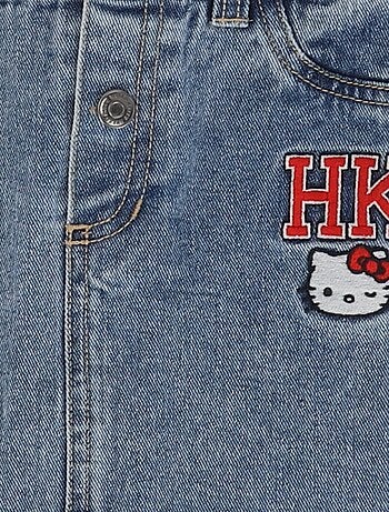 Gonna in denim con patch ricamate 'Hello Kitty'