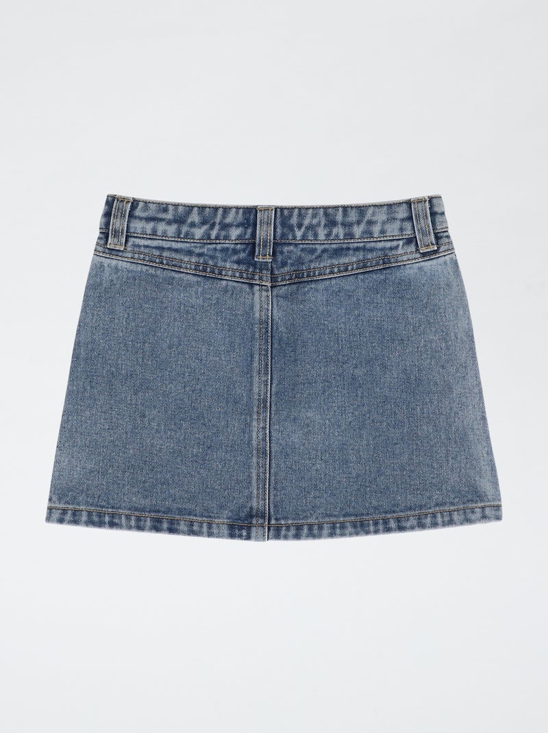 Gonna in denim con patch ricamate 'Hello Kitty' Blu - Kiabi