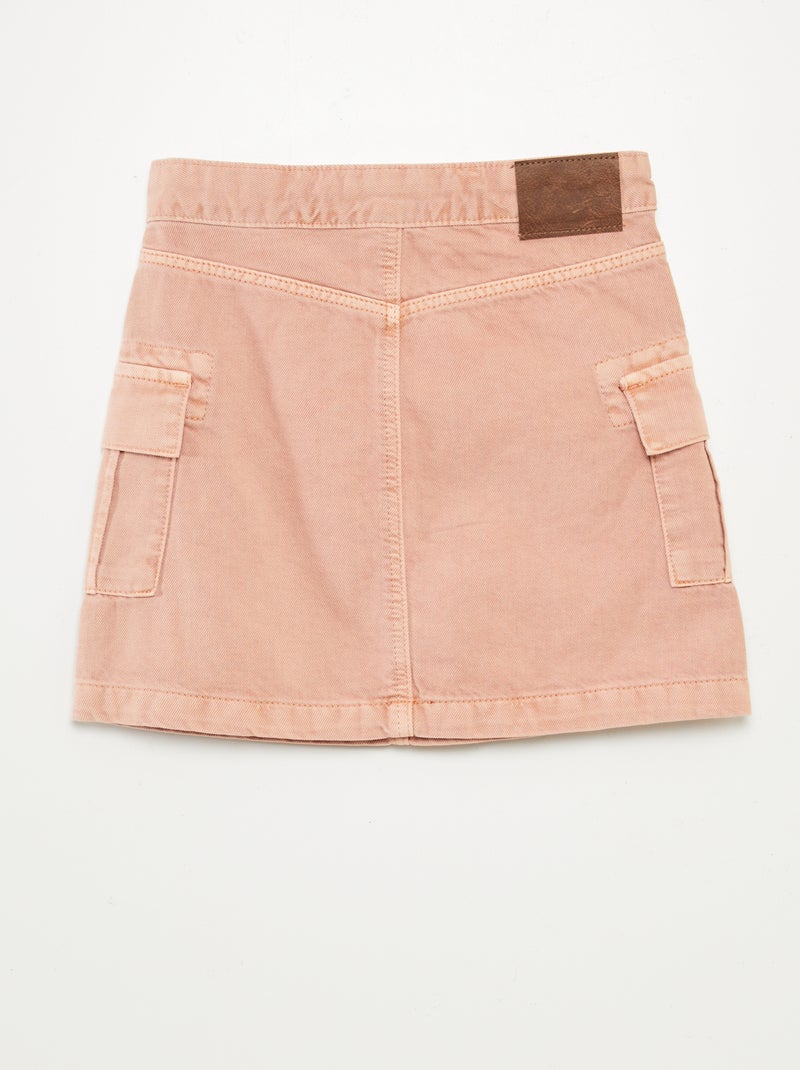 Gonna in denim con tasche con patta rosa - Kiabi