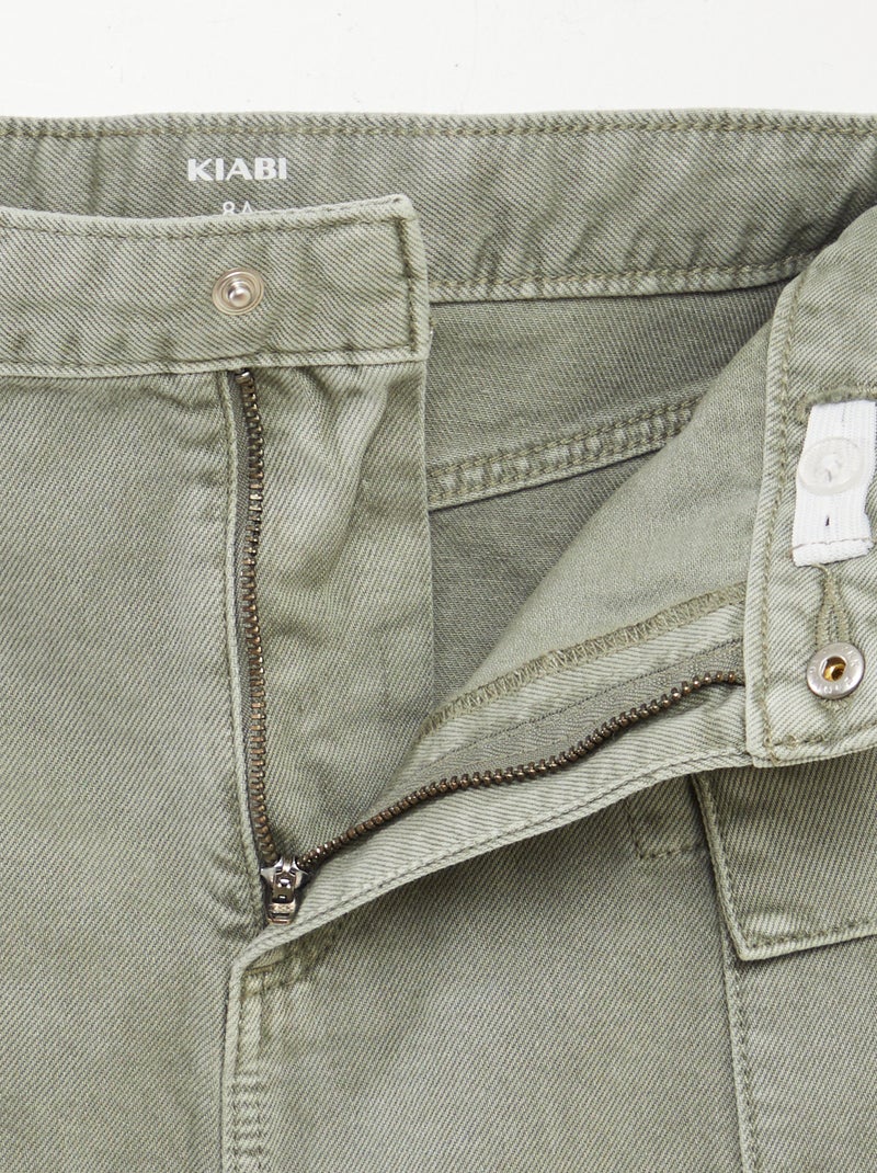 Gonna in denim con tasche con patta VERDE - Kiabi