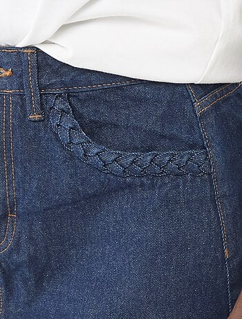 Gonna in denim con tasche intrecciate