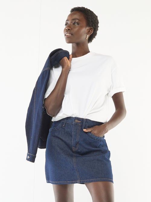 Gonna in denim con tasche intrecciate - Kiabi