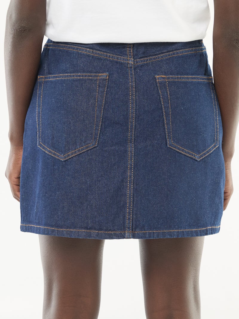 Gonna in denim con tasche intrecciate Blu - Kiabi