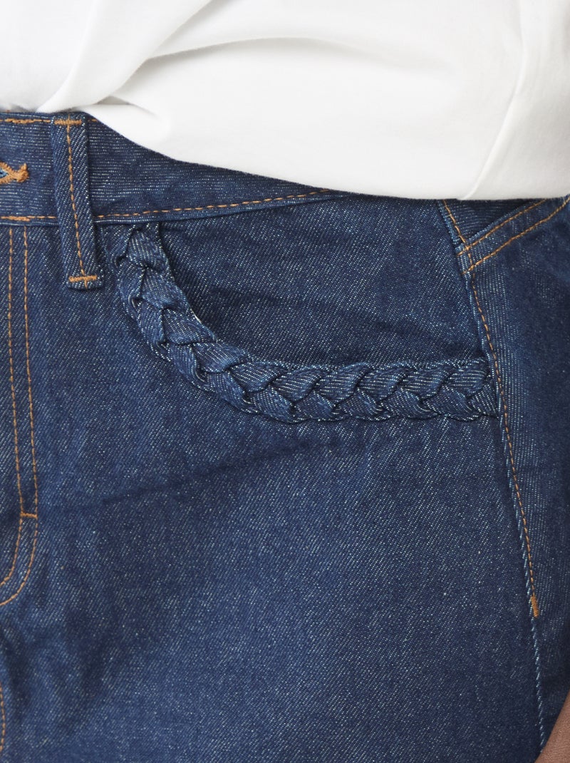 Gonna in denim con tasche intrecciate Blu - Kiabi