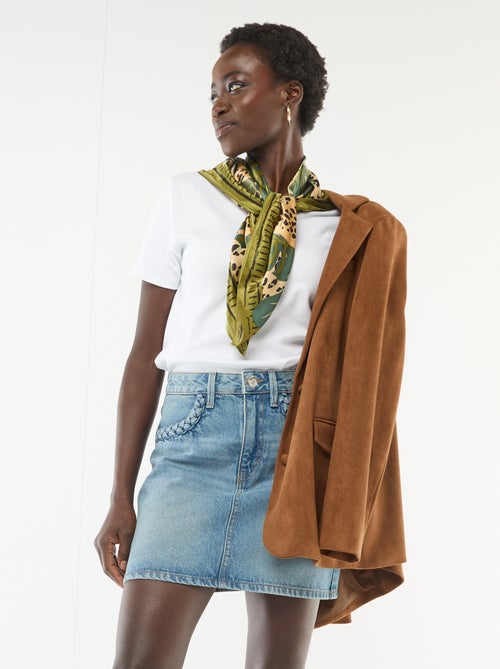 Gonna in denim con tasche intrecciate - Kiabi