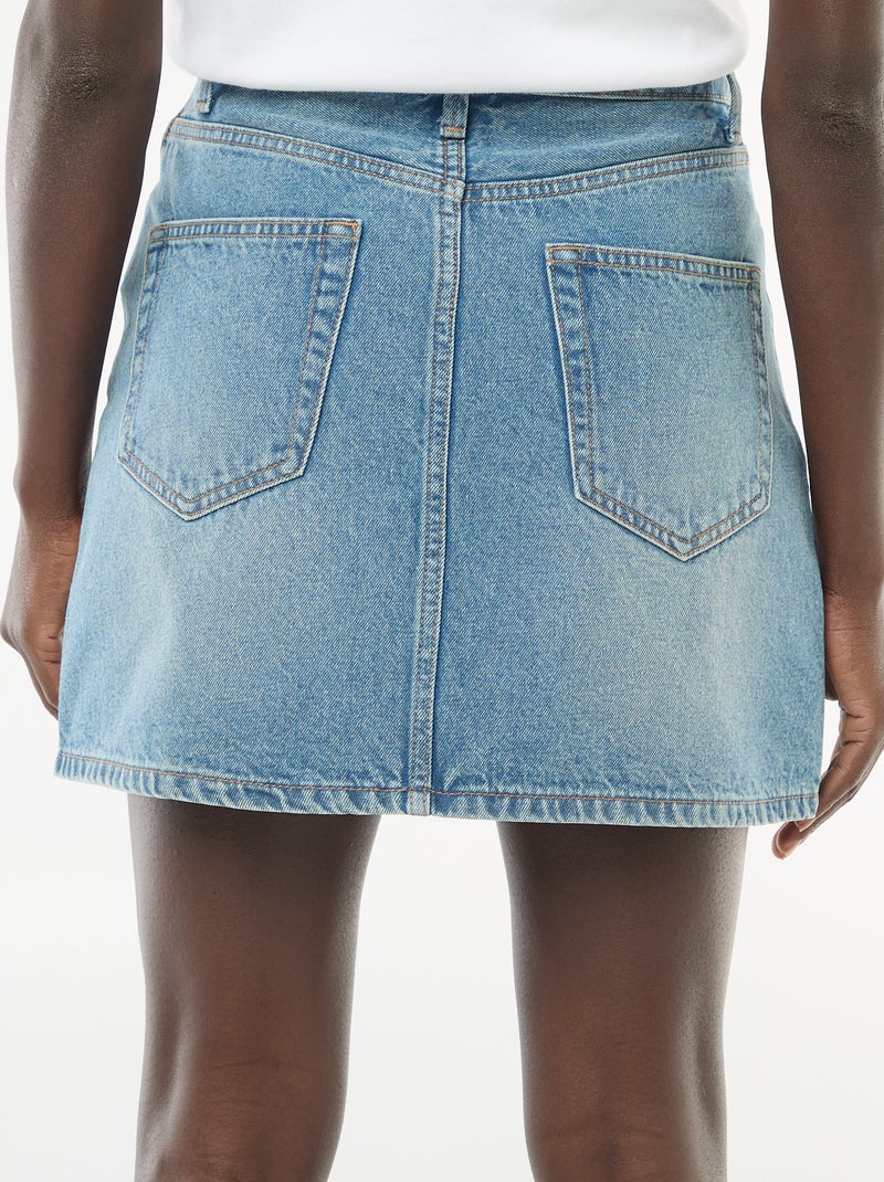Gonna in denim con tasche intrecciate Blu - Kiabi