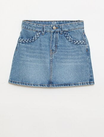 Gonna in denim con tasche intrecciate