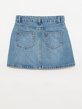 Gonna in denim con tasche intrecciate