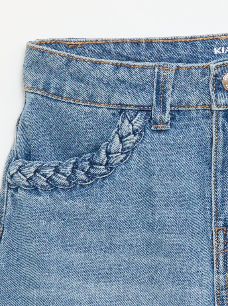 Gonna in denim con tasche intrecciate Blu - Kiabi