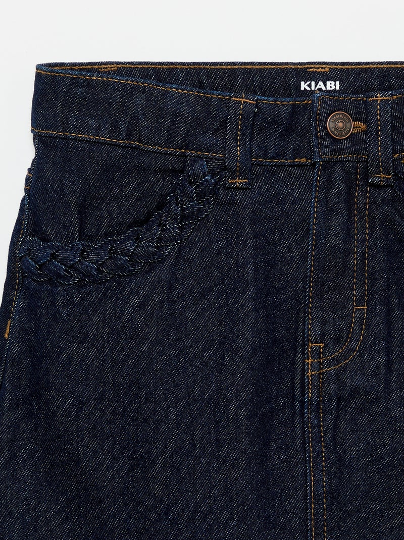 Gonna in denim con tasche intrecciate Blu - Kiabi