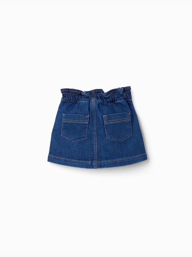 Gonna in denim con vita paperbag e tasche Blu Blu - Kiabi