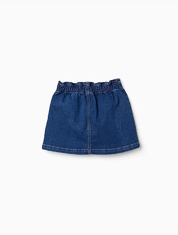 Gonna in denim con vita paperbag e tasche