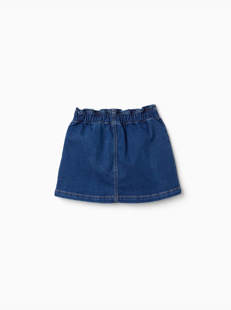 Gonna in denim con vita paperbag e tasche Blu Blu - Kiabi
