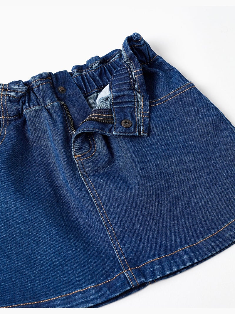 Gonna in denim con vita paperbag e tasche Blu Blu - Kiabi