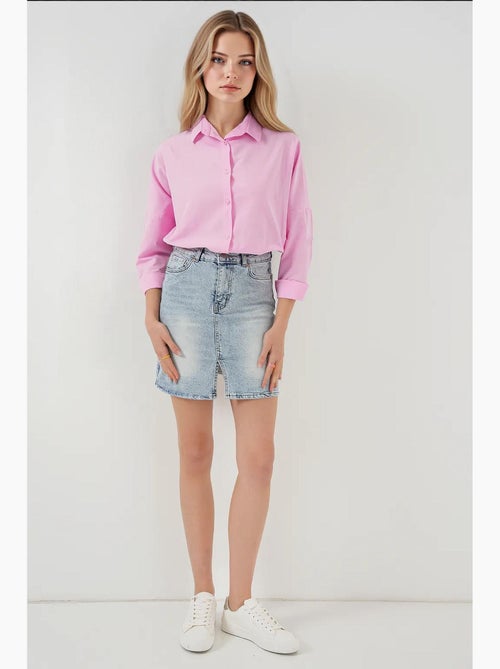 Gonna in denim mini bdart - Kiabi Gonna in denim mini bdart - Kiabi