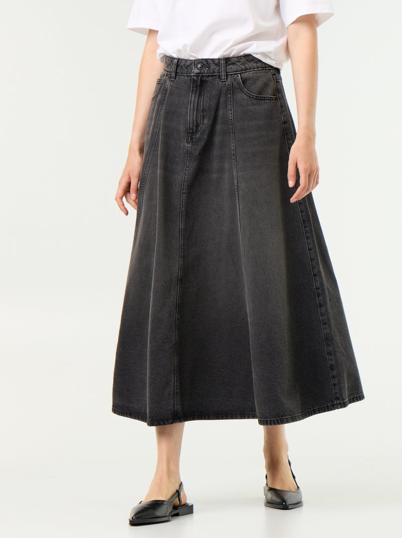 Gonna in denim Nero - Kiabi
