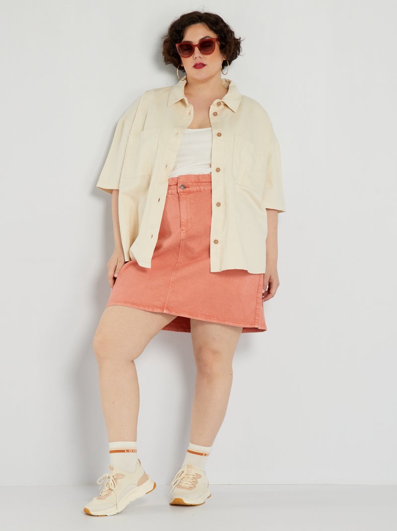 Gonna in jeans corta ARANCIONE - Kiabi