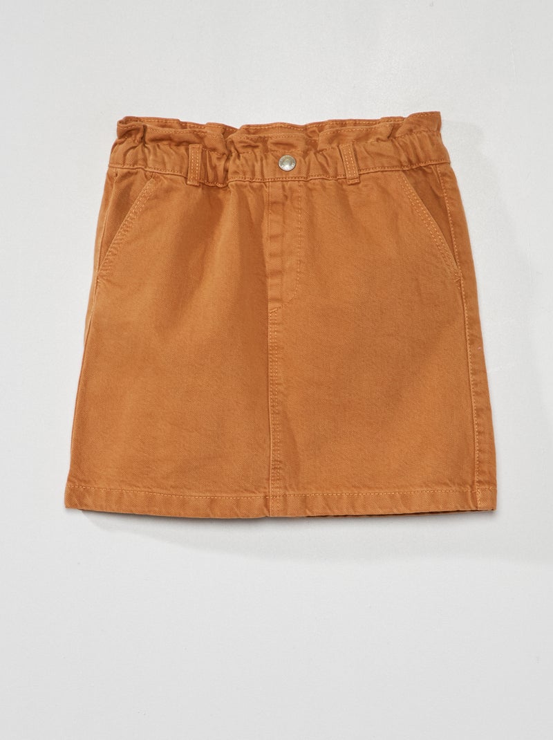 Gonna in jeans paper-bag Giallo senape - Kiabi