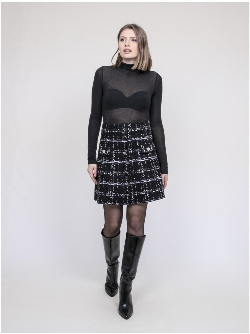 Gonna in maglia con bottoni davanti XIVRY Bianco - Kiabi