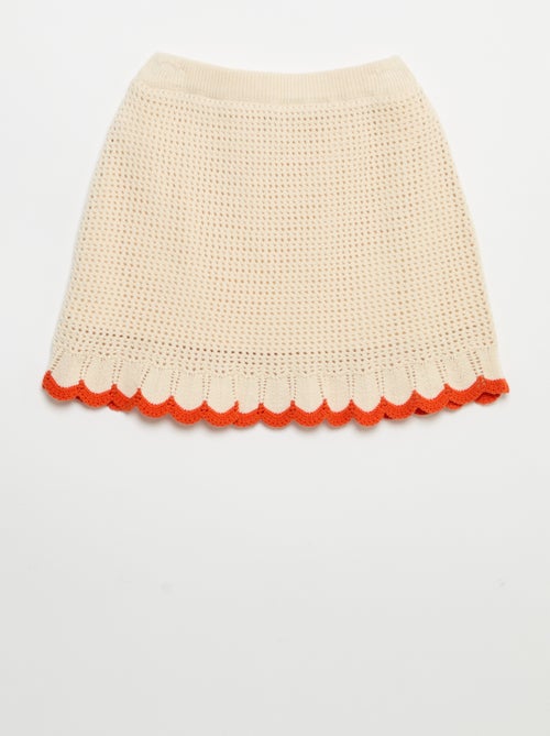 Gonna in maglia con finiture ondulate - Kiabi