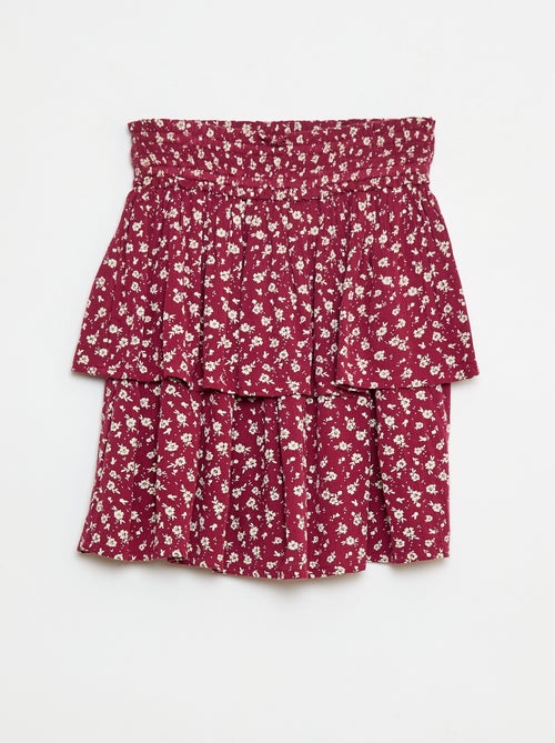 Gonna in maglia crêpe stampata a fiori - Kiabi