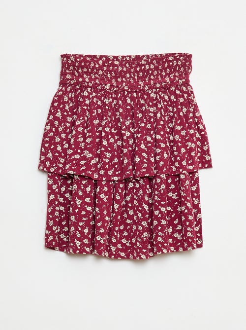 Gonna in maglia crêpe stampata a fiori - Kiabi