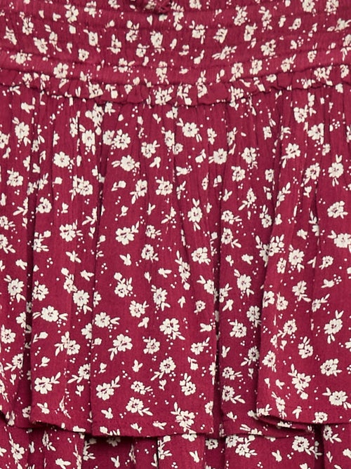 Gonna in maglia crêpe stampata a fiori - Kiabi