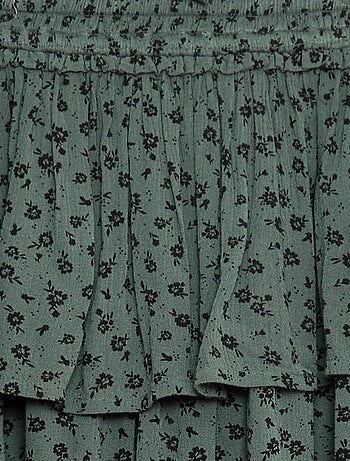Gonna in maglia crêpe stampata a fiori