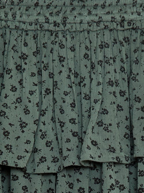 Gonna in maglia crêpe stampata a fiori - Kiabi