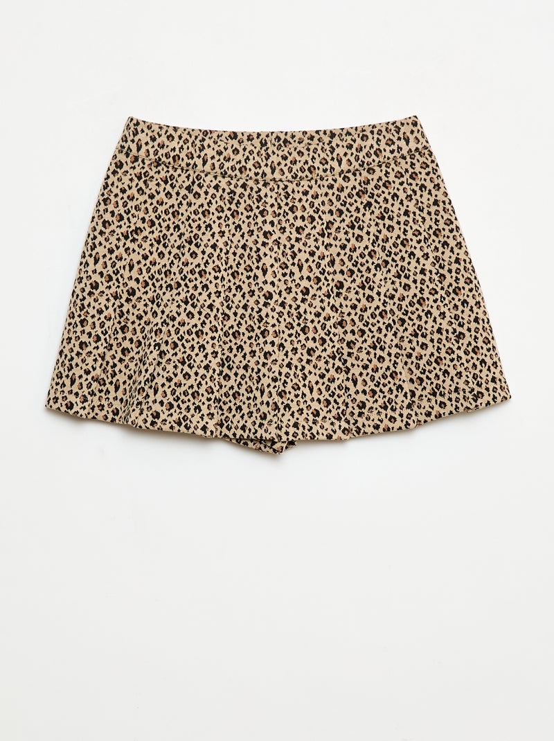 Gonna in maglia leopardata Beige - Kiabi