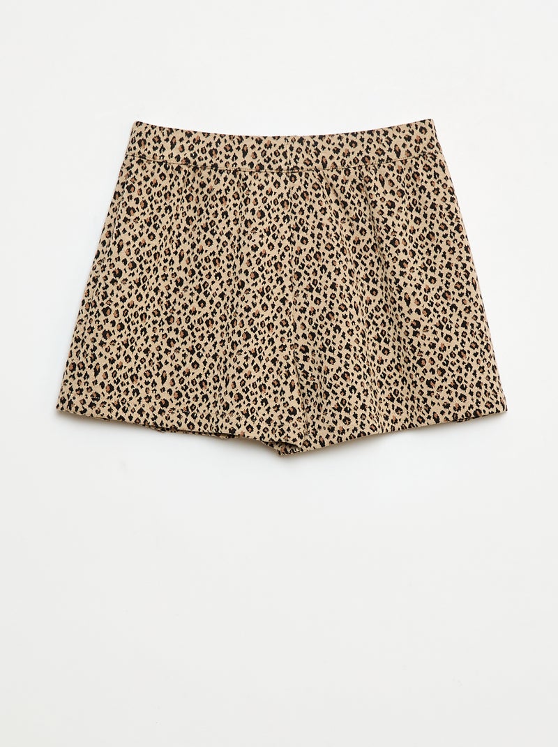 Gonna in maglia leopardata Beige - Kiabi