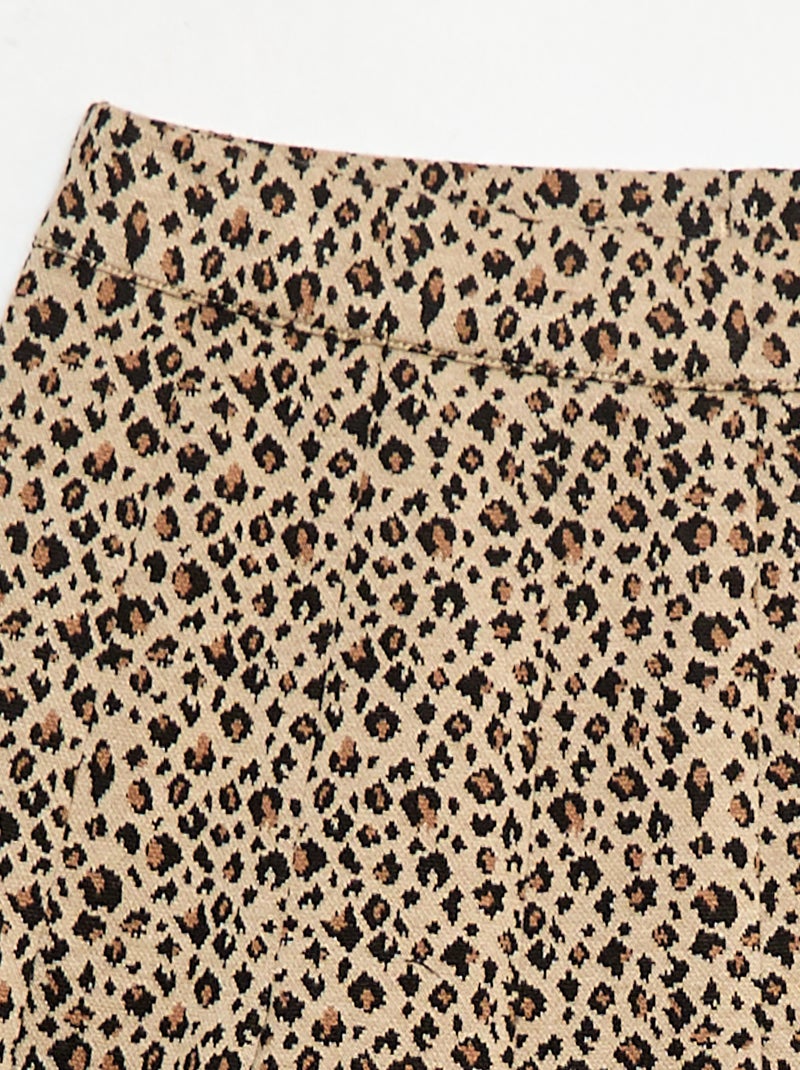Gonna in maglia leopardata Beige - Kiabi
