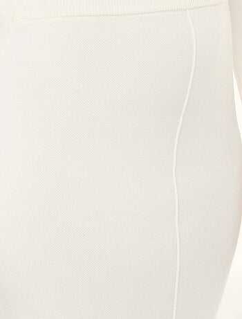 Gonna in maglia ottoman tinta unita