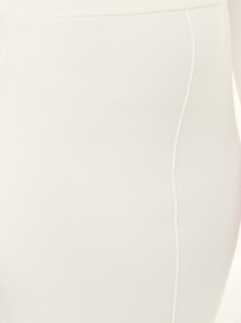 Gonna in maglia ottoman tinta unita Bianco - Kiabi