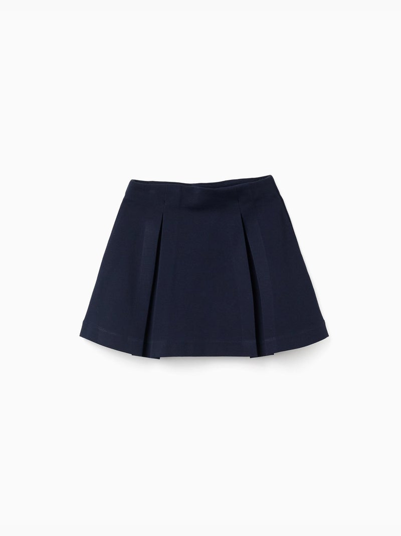 Gonna in maglia Roma con pieghe davanti e dietro Blu scuro - Kiabi