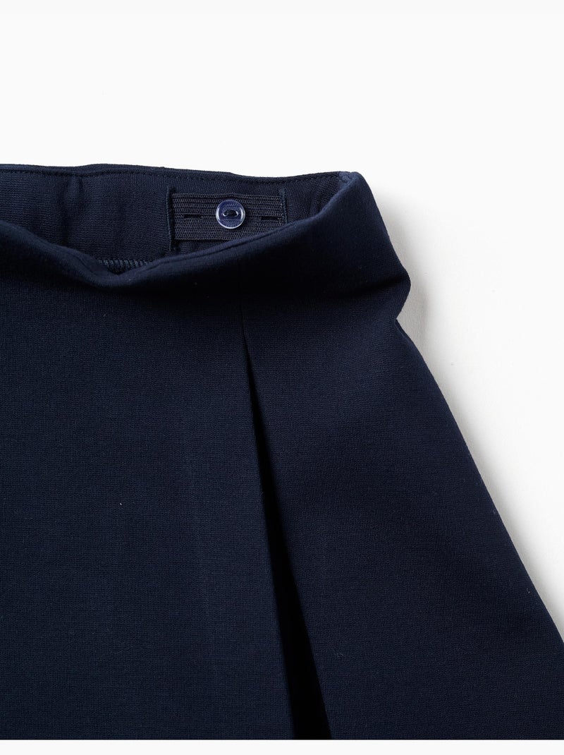 Gonna in maglia Roma con pieghe davanti e dietro Blu scuro - Kiabi