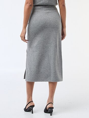 Gonna in maglia soffice con effetto drappeggiato