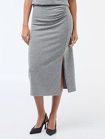 Gonna in maglia soffice con effetto drappeggiato