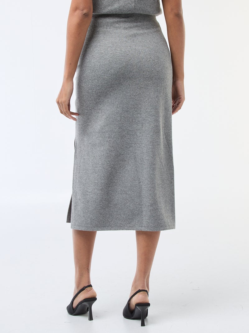 Gonna in maglia soffice con effetto drappeggiato Grigio - Kiabi