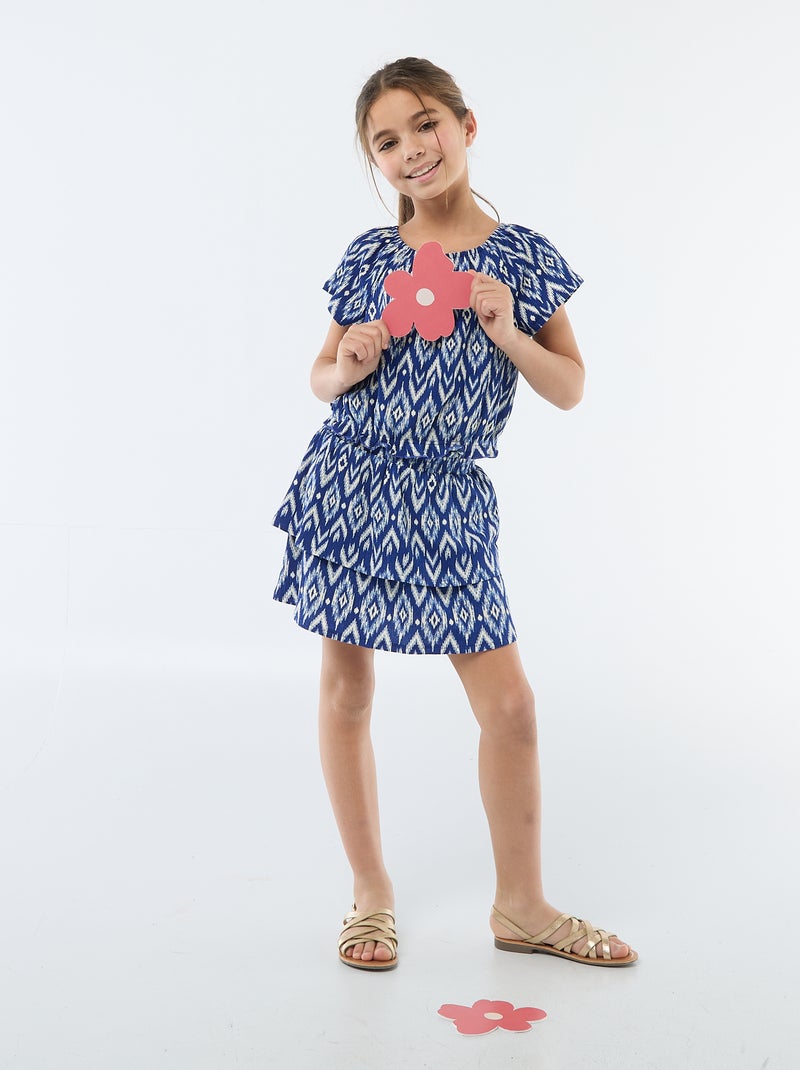 Gonna in maglia stretch Blu - Kiabi