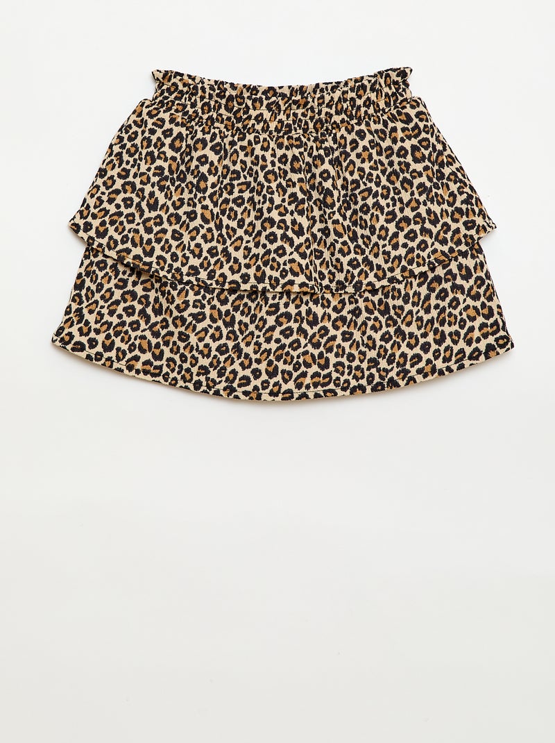 Gonna in maglia stretch Marrone - Kiabi