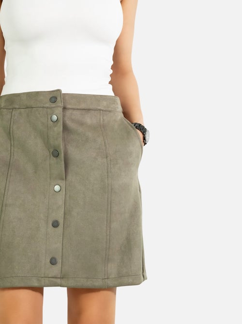 Gonna in pelle scamosciata Kebello - Kiabi